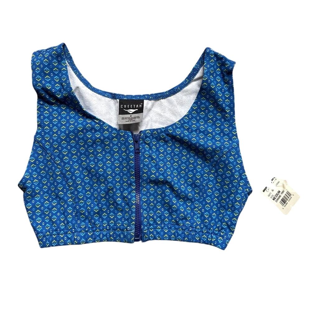 Cheetah Brand 90s Crop Top in Blue Diamond Size Medium NEW Deadstock